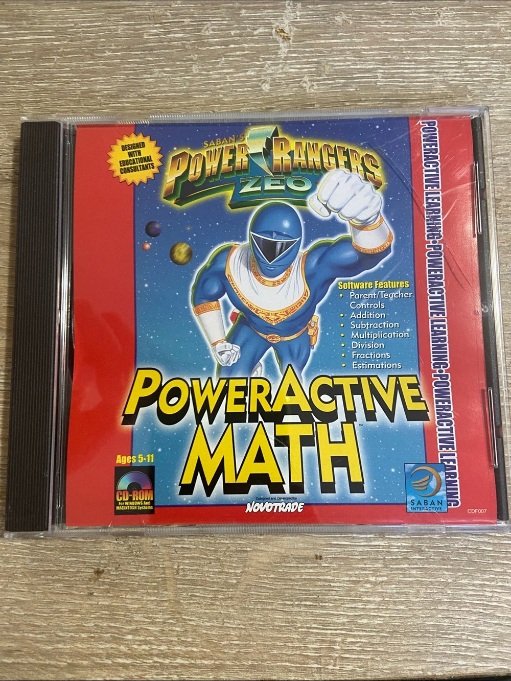 POWER RANGERS ZEO POWER ACTIVE MATH SOFTWARE CD SABAN 1996